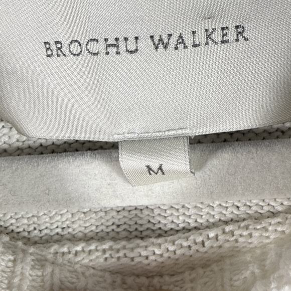 Brochu Walker Danon Taos Stripe Crew‎ Sweater Size Medium Women Linen Blend - Picture 7 of 9